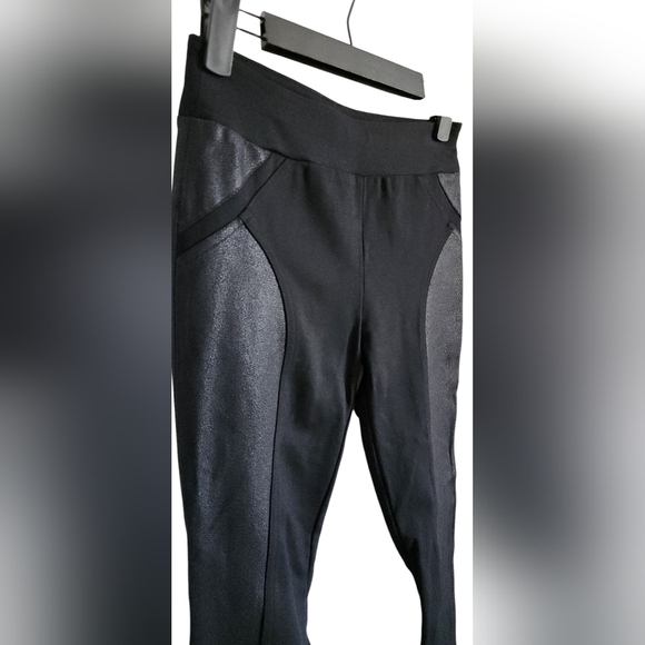 INC International Concepts Black Stretch Knit Pants Insets Women's 0 - Picture 4 of 9